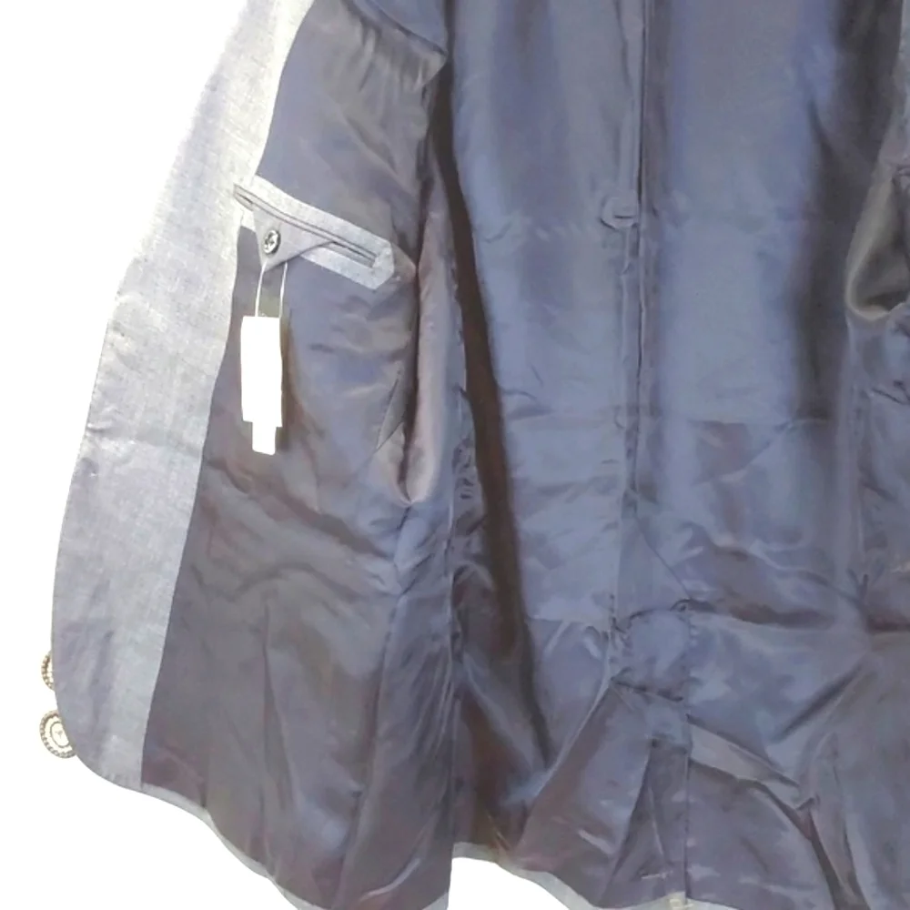 Tollegno 1900 J.Crew Crosby |Gray Charcoal Wool Suit Coat Neutral Luxury Sz.46r